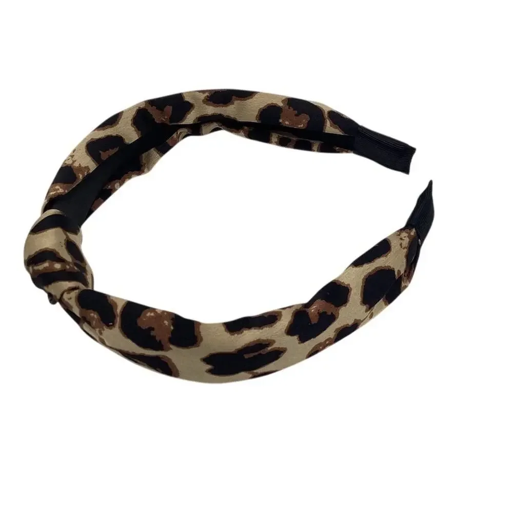 Women's Knotted Headband Set Black & Leopard Print Fashion
